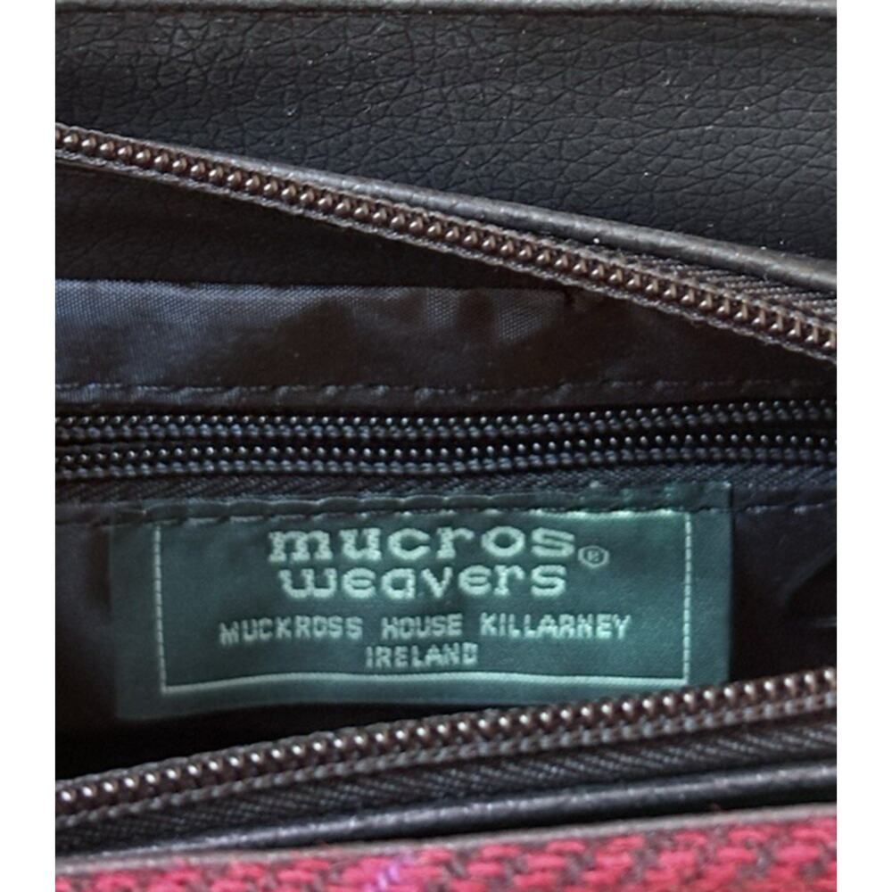 Mucros Weavers Irish Wool Tweed Pink Plaid Handbag Heritage Preppy Academia - Picture 6 of 15